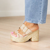 Edwina Wedges - Light Natural Raffia