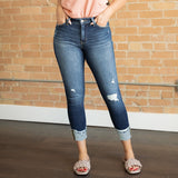 Liv High Rise Cuffed Ankle Skinny - KanCan