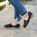 Ana Huarache Flats - Black
