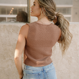 August Tie Up Vest - Camel