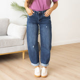 Hallie Barrel Leg Denim - Vervet