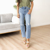 Sloane High Rise Straight Denim - Vervet