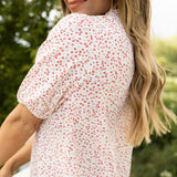 Aspen Blouse - White/Pink Floral