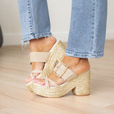 Edwina Wedges - Light Natural Raffia