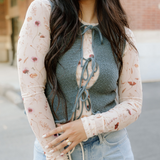 August Tie Up Vest - Ash Jade