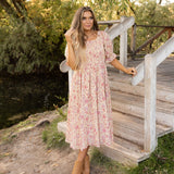 Delilah Dress - Tan Floral