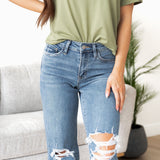 Sloane High Rise Straight Denim - Vervet