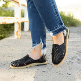 Ana Huarache Flats - Black
