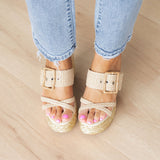 Edwina Wedges - Light Natural Raffia