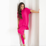 Maddie Microfiber Set - Bright Raspberry