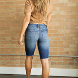 Evie Mid Rise Bermuda Dark Wash - KanCan