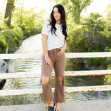Channing Cropped Flare Jeans - Light Mahogany - Vervet