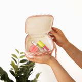 Checkered Cosmetic Travel Case - Pink