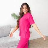 Chloe Loungewear Set - Bright Raspberry