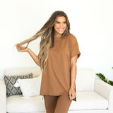 Maddie Microfiber Set - Deep Camel
