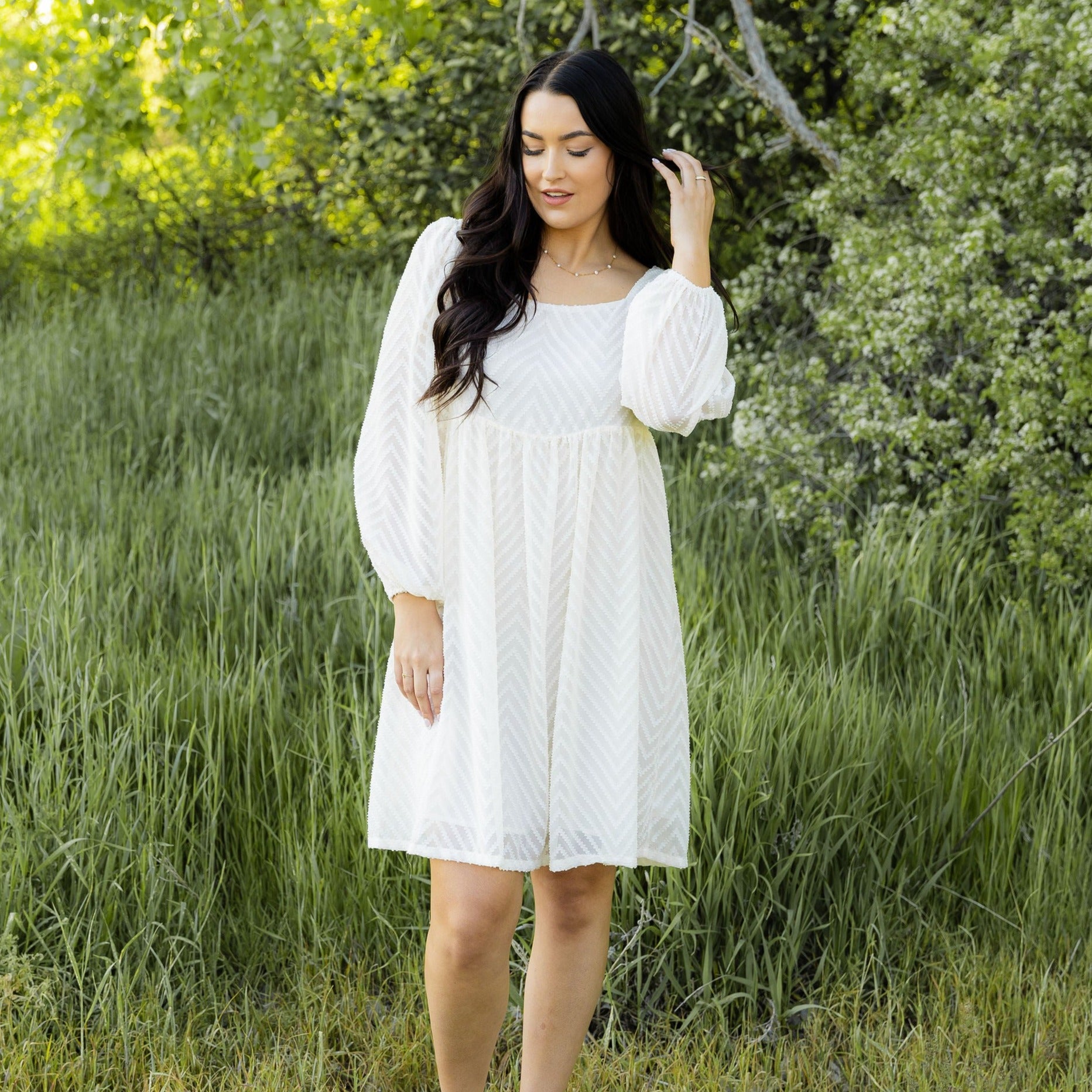 Carmen Dress - Cream Small | Indie & Co | Conservative Women's Boutique Fashion Carmen Dress - Cream Small | Indie & Co | Conservative Women's Boutique Fashion
