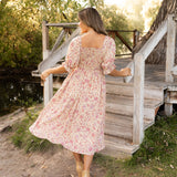 Delilah Dress - Tan Floral