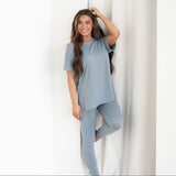 Maddie Microfiber Set - Blue Gray