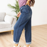 Hallie Barrel Leg Denim - Vervet