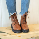 Harley Platform Boots - Brown
