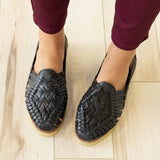 Ana Huarache Flats - Black