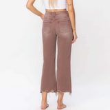 Channing Cropped Flare Jeans - Light Mahogany - Vervet