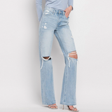 Kingsley High Rise Flare Jeans - Vervet