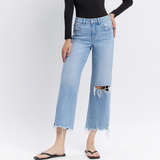 Freya Wide Leg Cropped Denim - Vervet