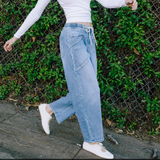 Lydia High Rise Barrel Denim - Vervet