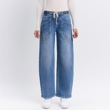 Lydia High Rise Barrel Denim - Vervet