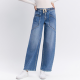 Lydia High Rise Barrel Denim - Vervet