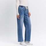 Lydia High Rise Barrel Denim - Vervet