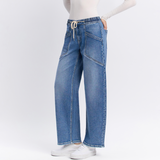 Lydia High Rise Barrel Denim - Vervet