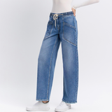 Lydia High Rise Barrel Denim - Vervet