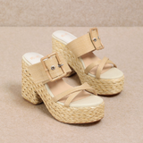 Edwina Wedges - Natural Raffia
