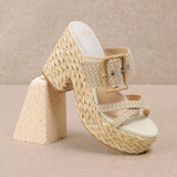 Edwina Wedges - Light Natural Raffia