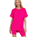 Molly Microfiber Set - Bright Raspbery