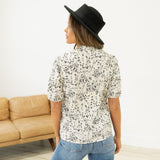 Aspen Blouse - Cream/Black Floral