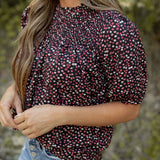 Aspen Blouse - Black/Pink Floral