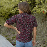Aspen Blouse - Black/Pink Floral