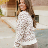 Leopard Knitted Cardigan - Khaki | Dropship