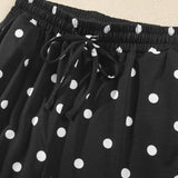 Avery Polka Dot Pants Set | Wide Leg Two Piece Set | Black