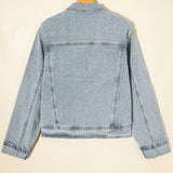 PREORDER Serena Street Style Zip Up Washed Denim Jacket | Dropship