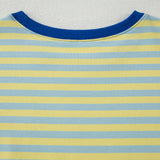 Elsa Stripe Drop Shoulder Boxy Casual Terry Short Set - Yellow