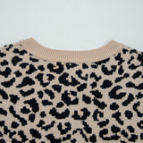 PREORDER Leopard Knitted Cardigan - Black | Dropship