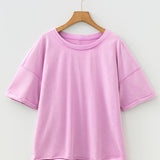 Hollis Mineral Wash Drop Shoulder Raw Edge Loose Tee