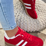 Melissa Vintage Striped Patchwork Lace-up Flat Shoes