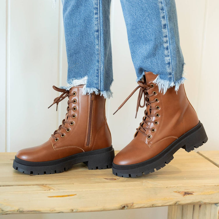 Harley Platform Boots - Brown