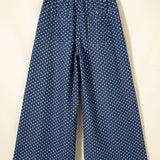 Abigail Polka Dot Wide Leg Jeans | Drawstring Denim
