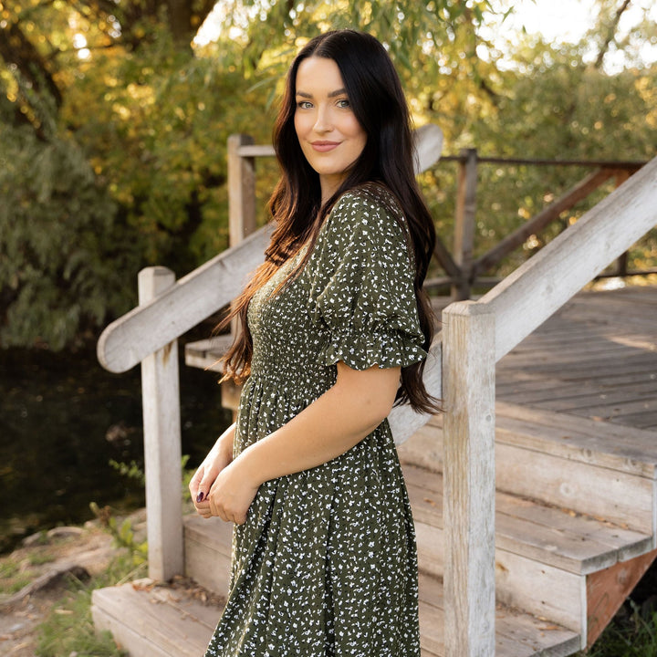 Delilah Dress - Olive Floral